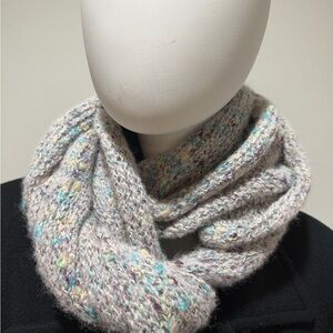 Shupaca Alpaca Infinity Scarf Cozy Baby Alpaca  Grey Cream colorful speckles New
